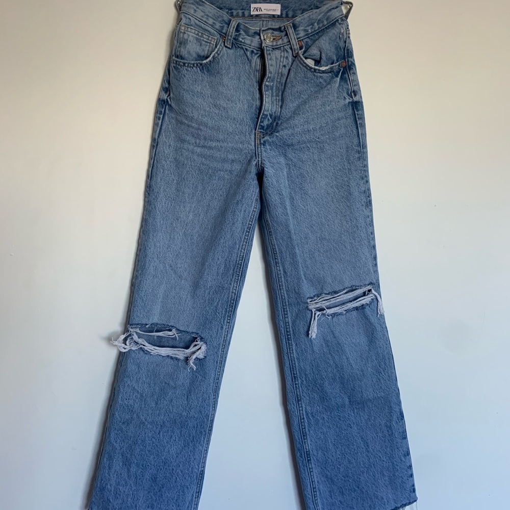 zara high rise straight leg jeans